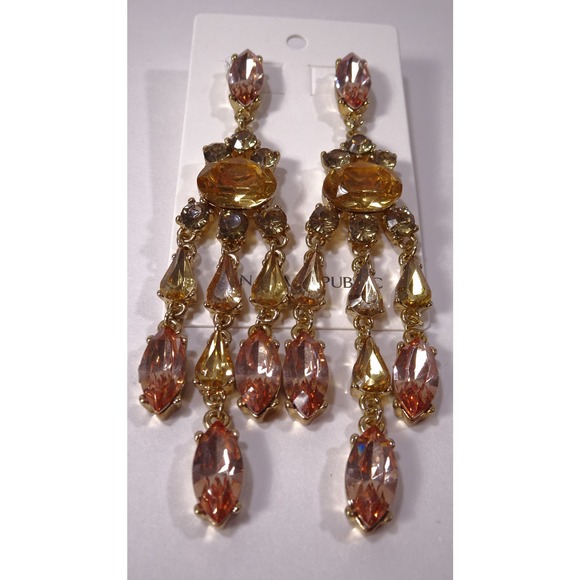 Banana Republic Women's Gemstone waterfall Chandelier Earrings NWT 50 - Picture 3 of 6